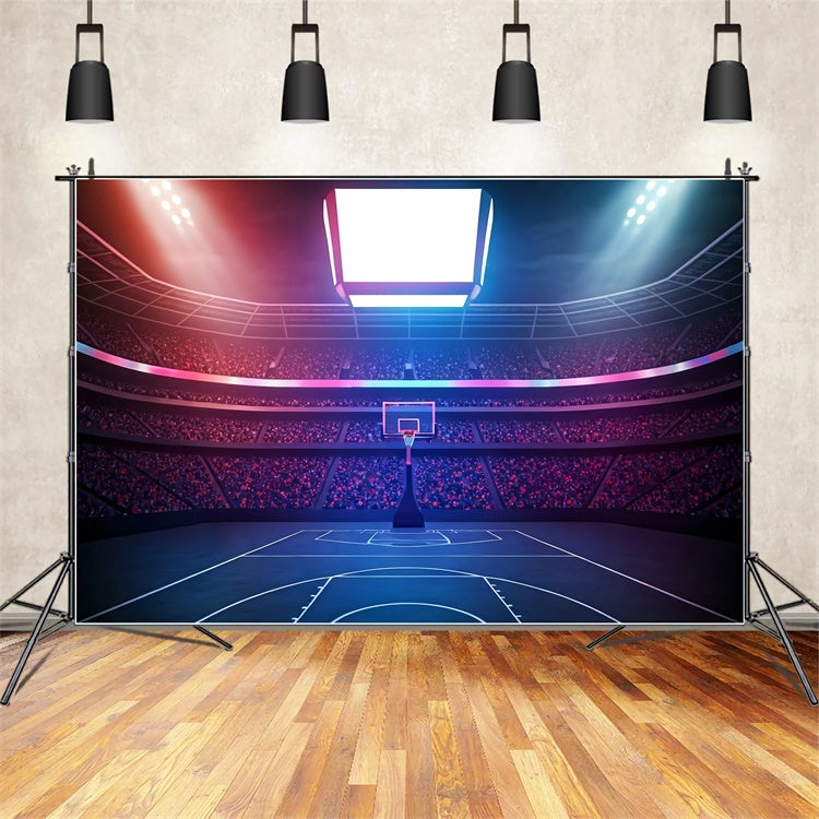 Basketball Court Backdrop Bunte Lichter Sport Backdrop BRP1-325