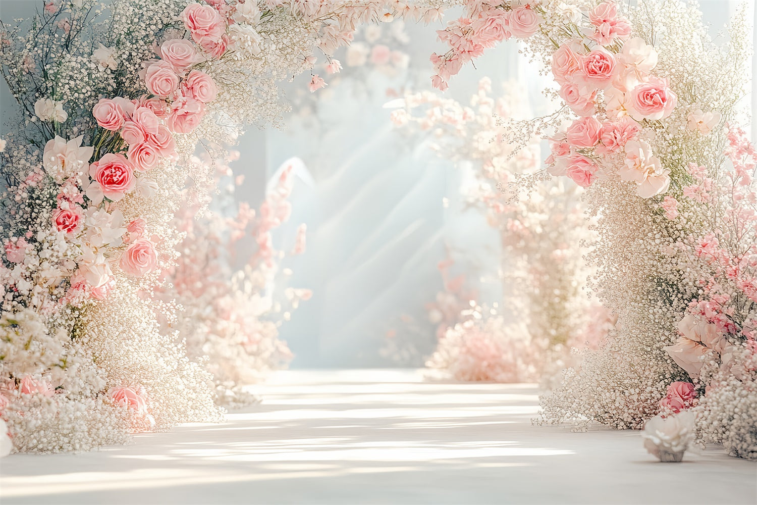 Floral Backdrop Blühende Rosa Blume Hochzeit Hintergrund BRP1-361