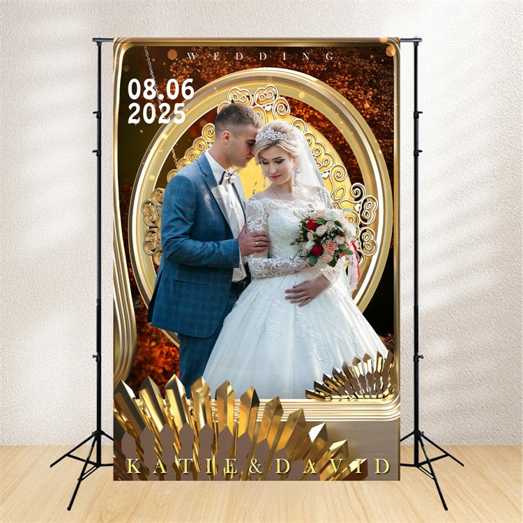 Personalisierter Hintergrund Hochzeit Goldenes Glühen Fotografie Hintergrund BRP1-404
