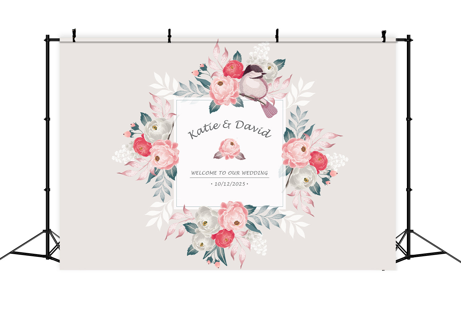 Personalisierte Hochzeit Fotokulisse Sweet Party Floral Backdrop BRP1-414