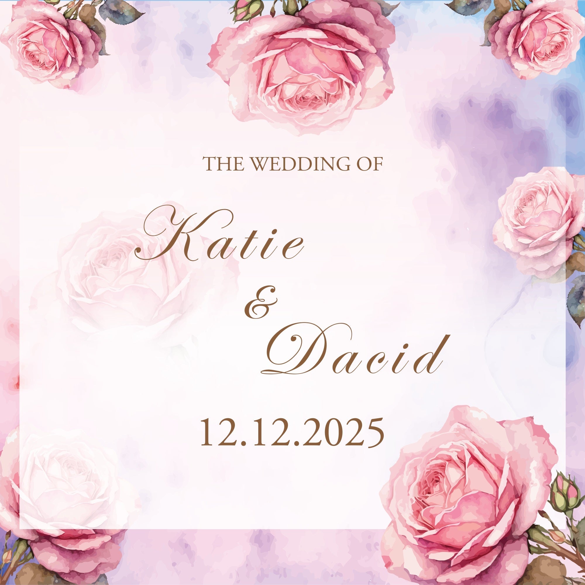 Personalisierte Hochzeit Backdrops Romantische Aquarell Rose Backdrop BRP1-418