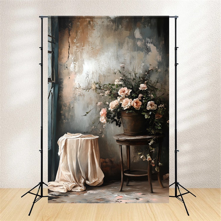 Boudoir-Hintergrundbilder Zarte florale verblasste Wand-Hintergrundbilder BRP1-463