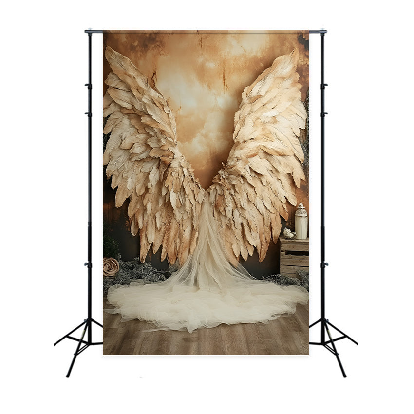 Boudoir Fotografie Backdrops Engelsgleiche Goldfeder Backdrop BRP1-465