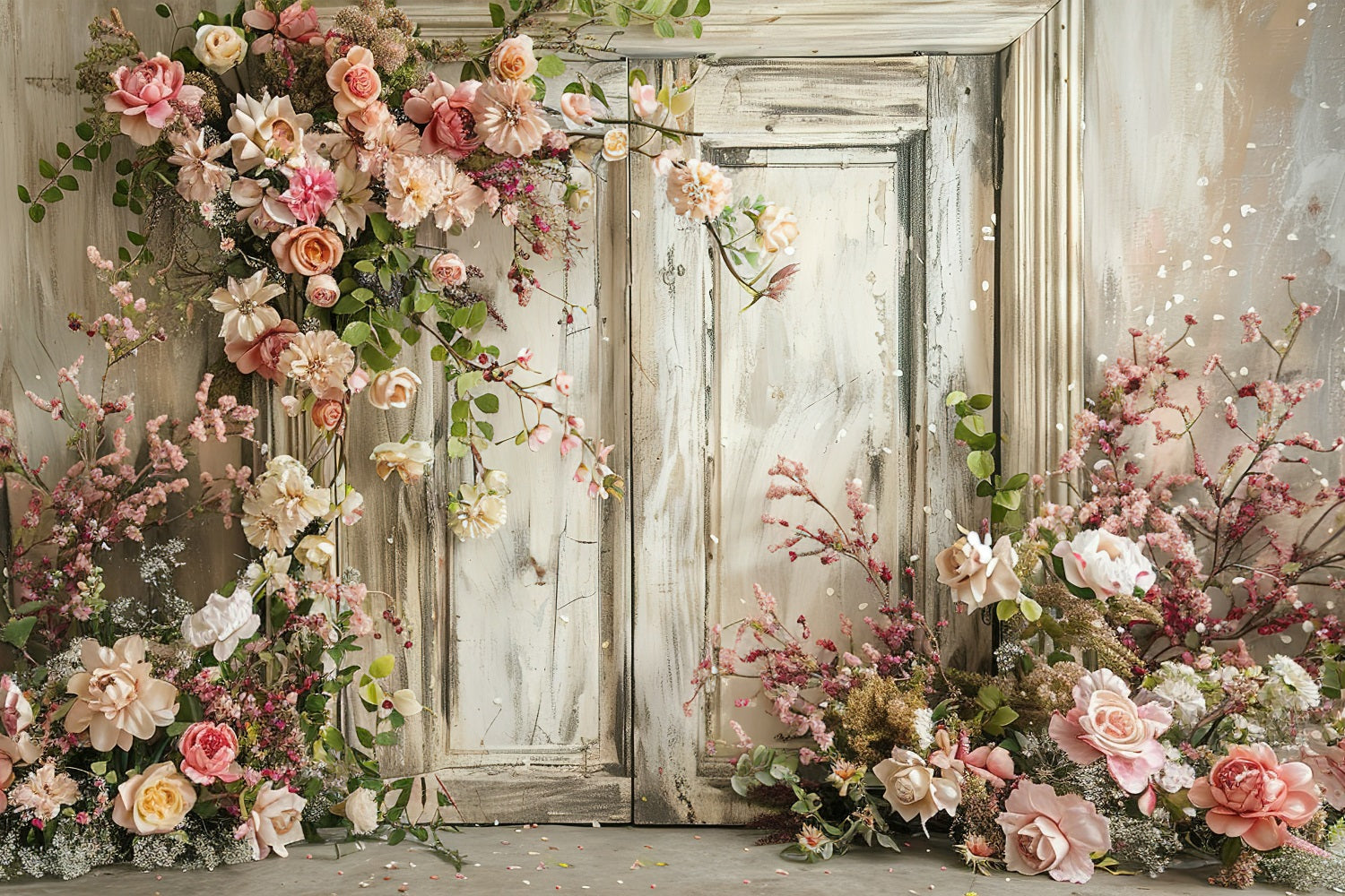 Blumenfoto-Hintergrund Vintage Holztür-Hintergrund BRP1-500