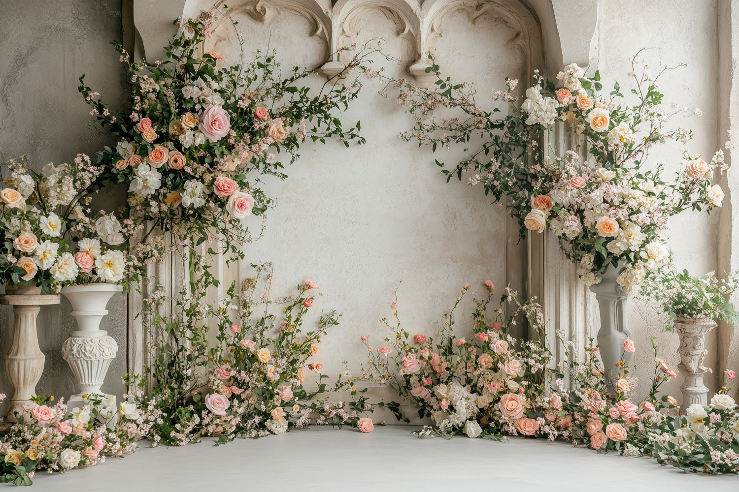 Blumen-Fotohintergrund Rustikale Kulisse Rosenbogen Hintergrund BRP1-507