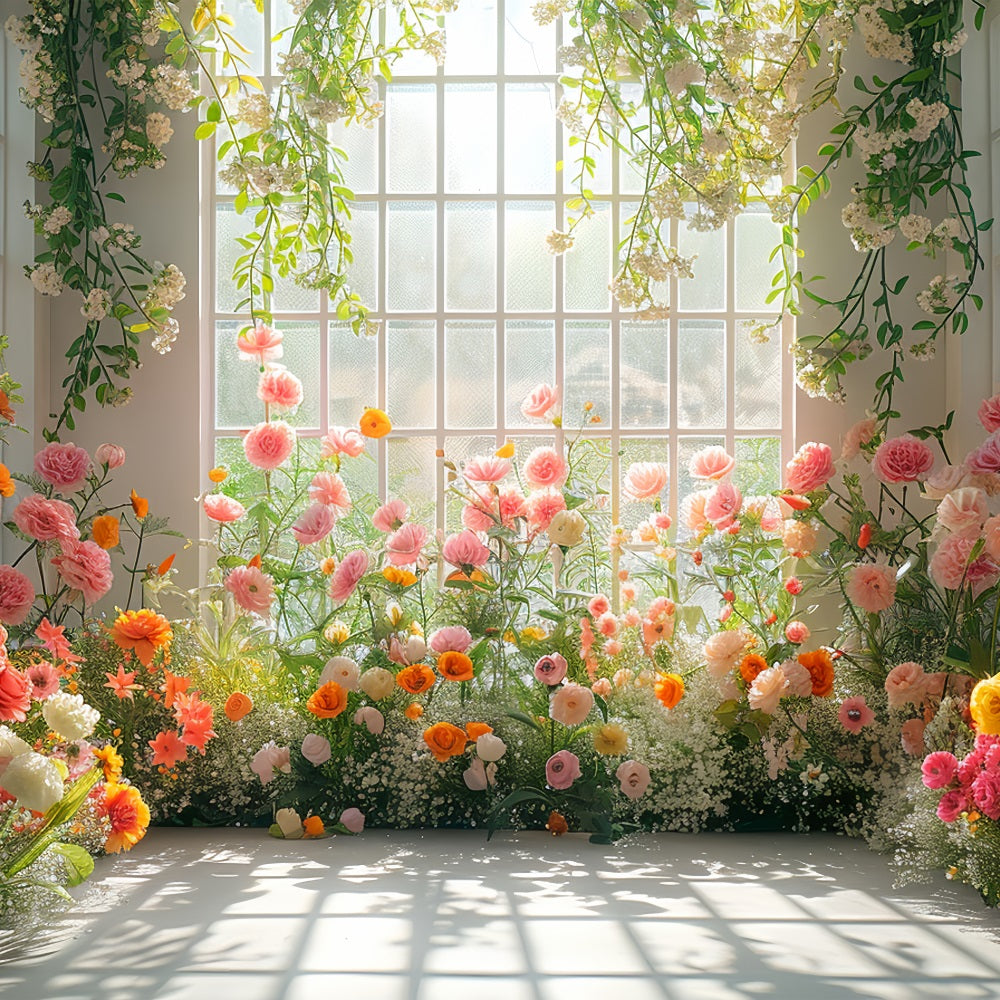 Blumenkulisse Sonnenlicht Fenster Blumenarrangement Kulisse BRP1-510