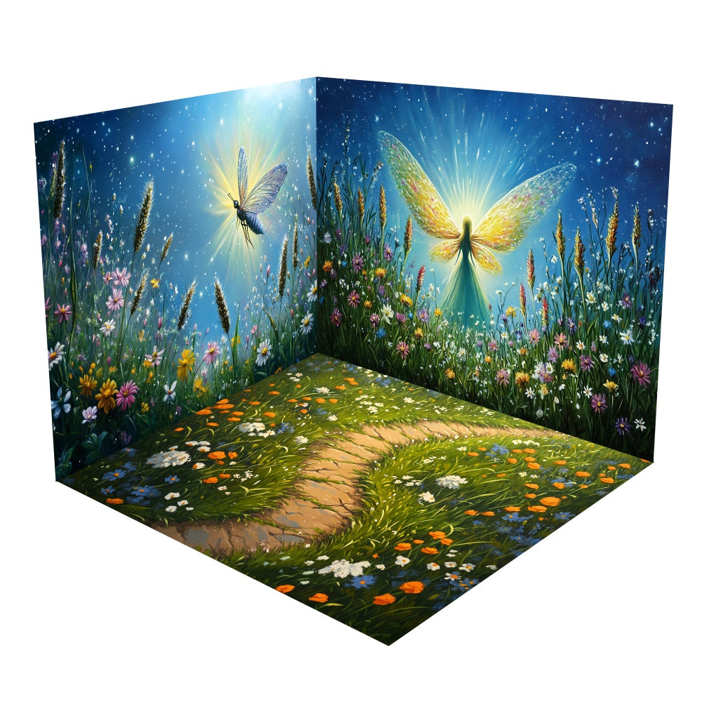 Frühling Glitzernde Fee Wildblumen Backdrop Raum Set BRP1-75