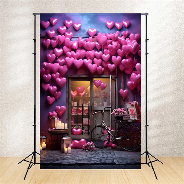 Valentine Backdrop Kerzenlicht Rosa Ballon Dekor Backdrop BRP1-88