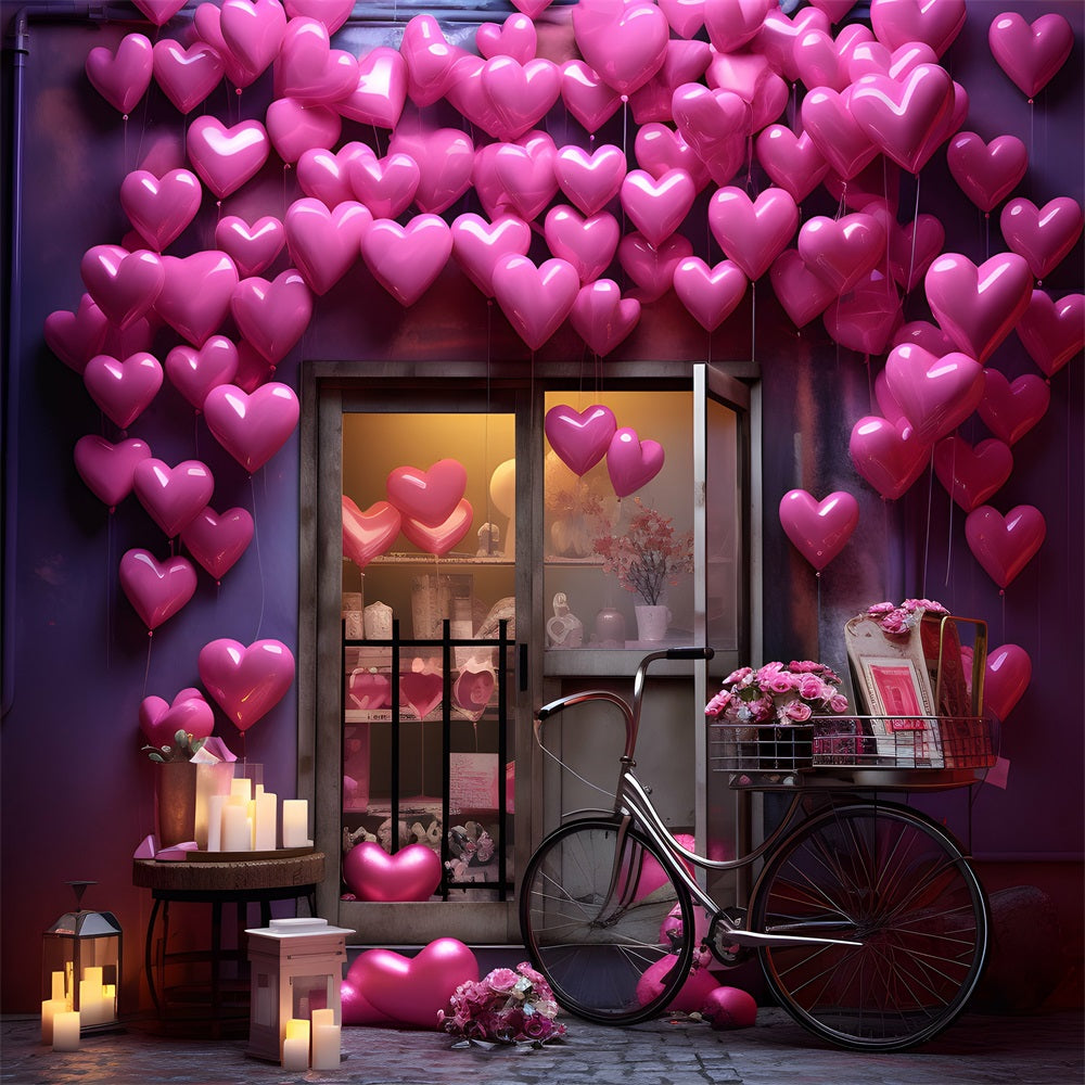 Valentine Backdrop Kerzenlicht Rosa Ballon Dekor Backdrop BRP1-88