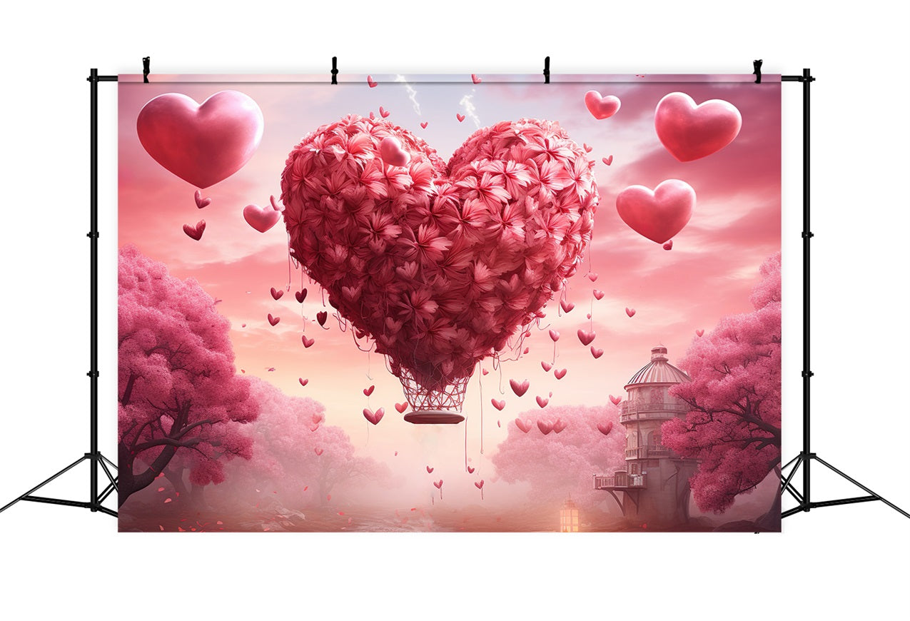 Valentine Backdrops Fotografie verträumt Herz Ballon Himmel Hintergrund BRP1-92