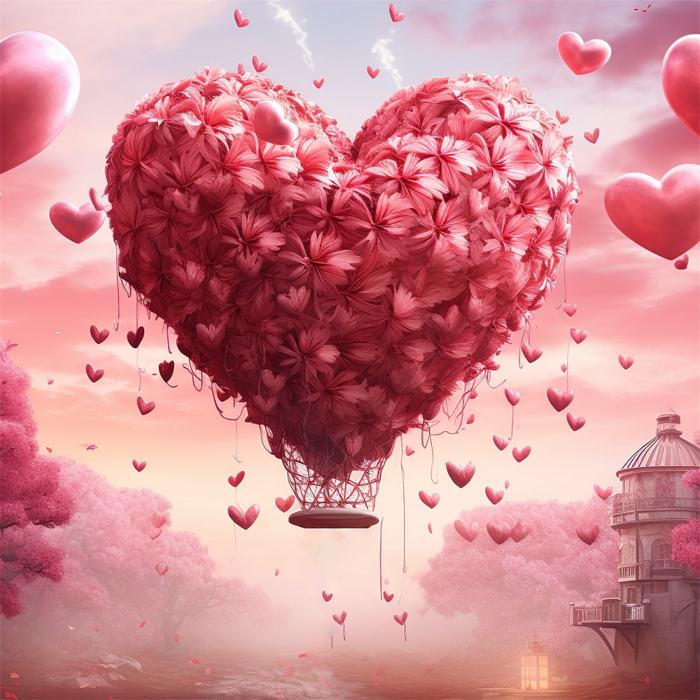 Valentine Backdrops Fotografie verträumt Herz Ballon Himmel Hintergrund BRP1-92