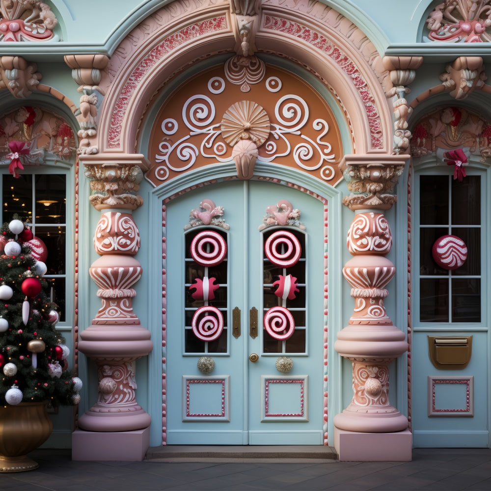 Fotografie Hintergrund Weihnachten Eingang Zuckerstange Dekor Hintergrund BRP10-142