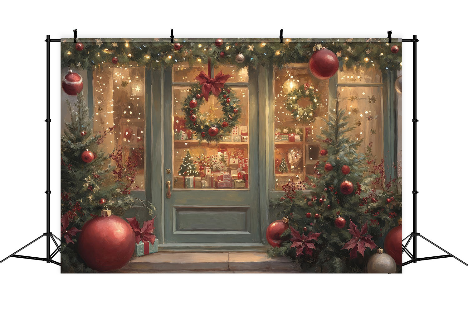 Hintergrund Weihnachten Display Kranz Ornamente Hintergrund BRP10-150