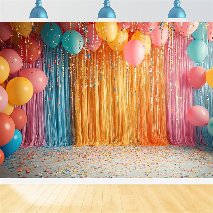 Happy Birthday Bildschirm Hintergrund Luftballons Luftschlangen Hintergrund BRP10-380