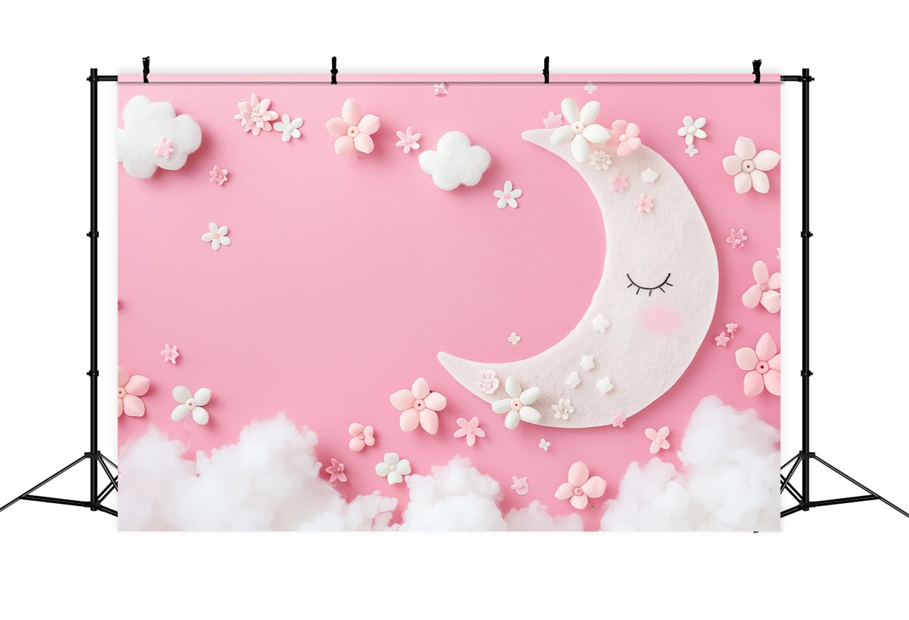 Geburtstag Hintergrund Wolken Rosa Mond Fantasy Hintergrund BRP10-392