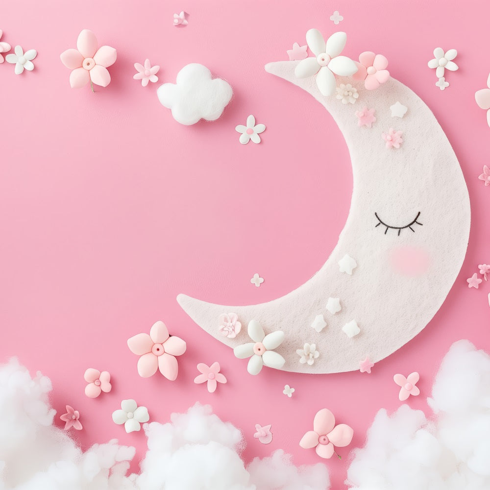 Geburtstag Hintergrund Wolken Rosa Mond Fantasy Hintergrund BRP10-392
