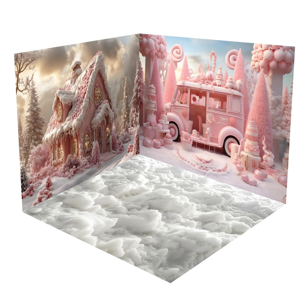 Weihnachten Lebkuchenhaus Candy Truck Backdrop Room Set BRP10-442