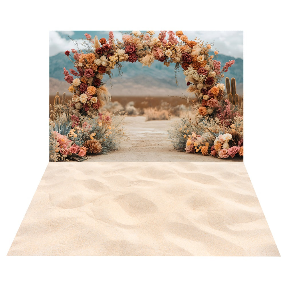 Böhmischer Blumenbogen Hintergrund+Sandy Path Floor Backdrop BRP10-474