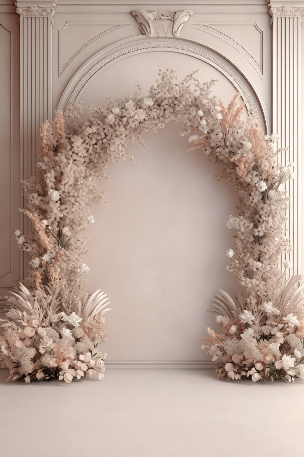 Boho-Bogen-Hintergrundkulisse Blumendisplay-Hintergrundkulisse BRP10-583