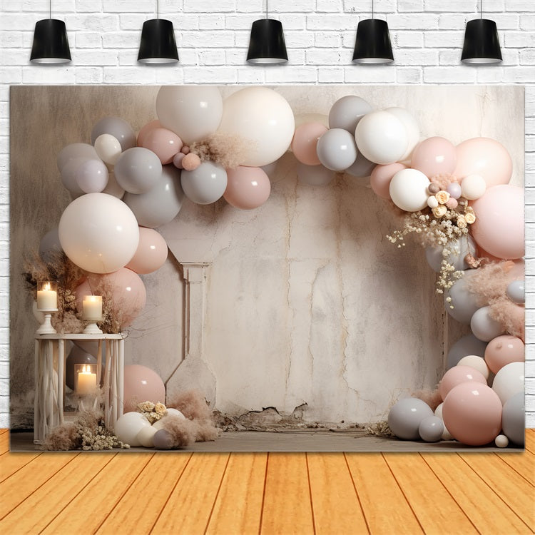 Boho Ballon Hintergrund Vintage Wandkerzen Hintergrund BRP10-592