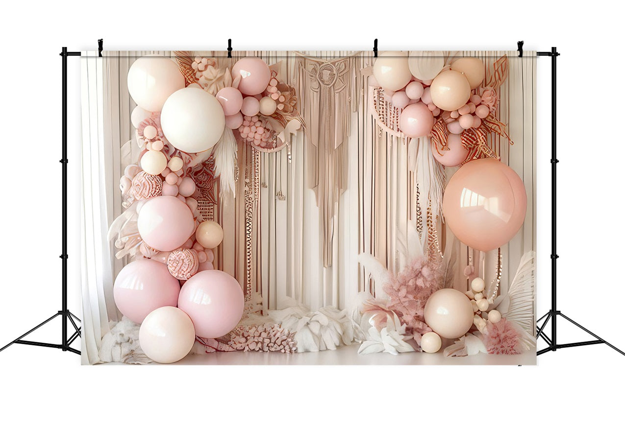 Hintergrund Design Boho Makramee Ballons Floral Hintergrund BRP10-595