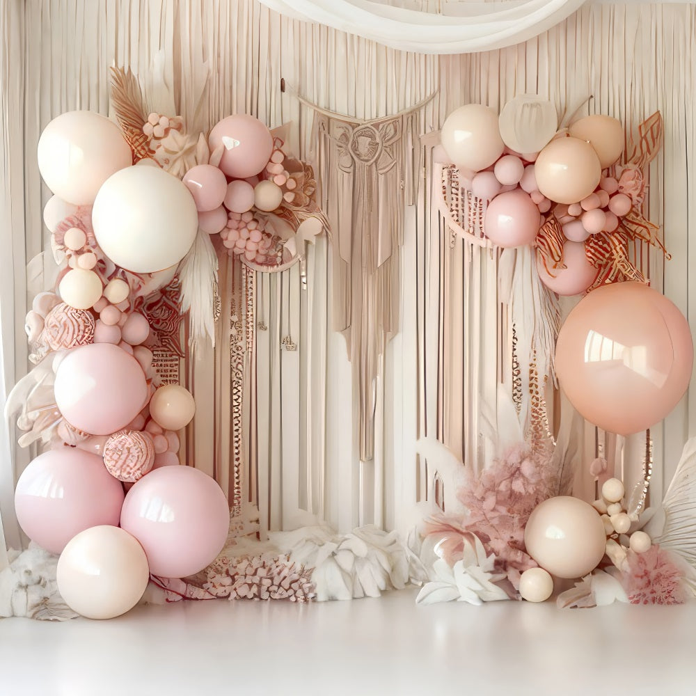 Hintergrund Design Boho Makramee Ballons Floral Hintergrund BRP10-595