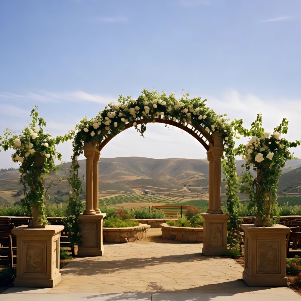 Böhmische Dekoration Hintergrund Floral Arch Hills Hintergrund BRP10-610