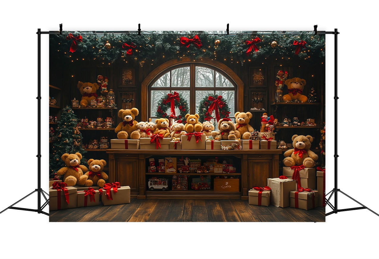 Weihnachtsszene Backdrop Schaufenster Werkstatt des Weihnachtsmannes Backdrop BRP10-628