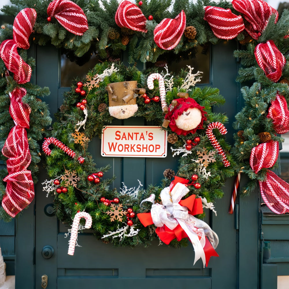 Weihnachten Backdrop Fotos Santa's Workshop Dekorationen Backdrop BRP10-632