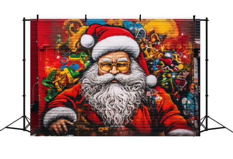 Weihnachten Bunte Santa Wand Kunst Hintergrund BRP11-105