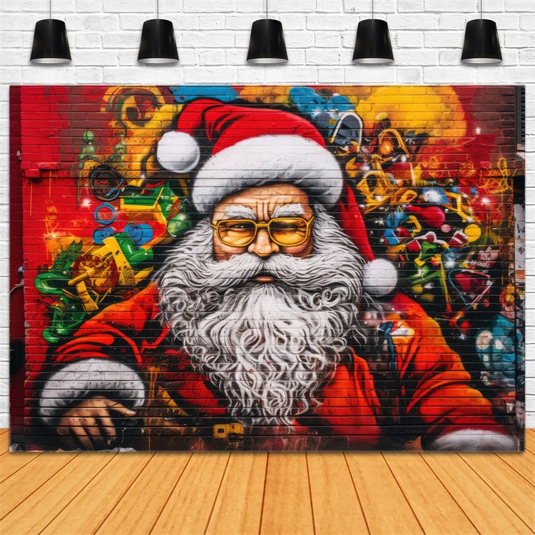 Weihnachten Bunte Santa Wand Kunst Hintergrund BRP11-105