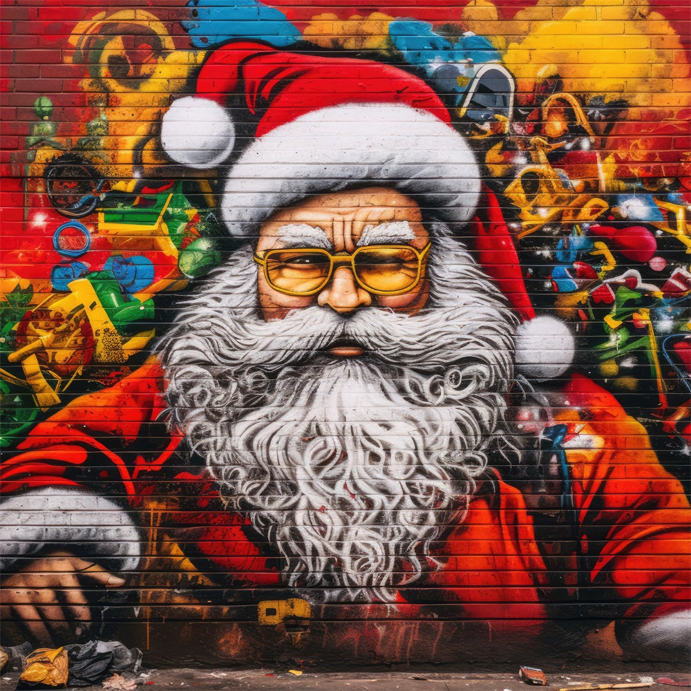 Weihnachten Bunte Santa Wand Kunst Hintergrund BRP11-105