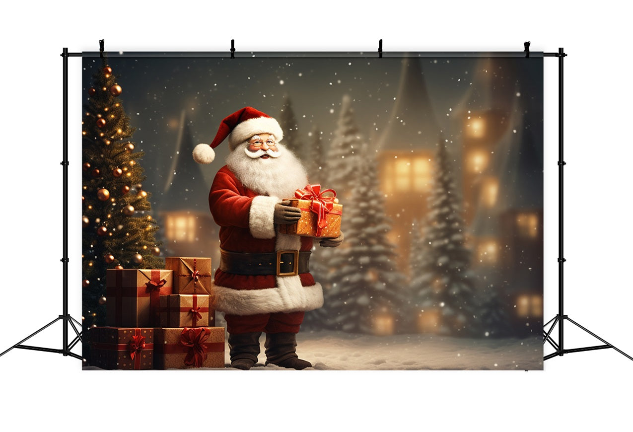 Weihnachten Fotografie Backdrops Santa Geschenk Snowy Wonderland Hintergrund BRP11-115