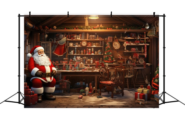 Weihnachten Holiday Spirit Santa's Workshop Hintergrund BRP11-116