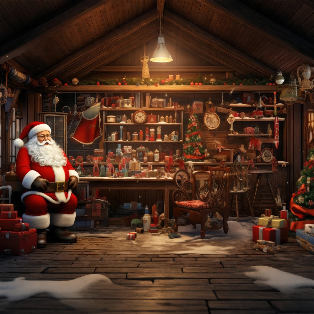 Weihnachten Holiday Spirit Santa's Workshop Hintergrund BRP11-116