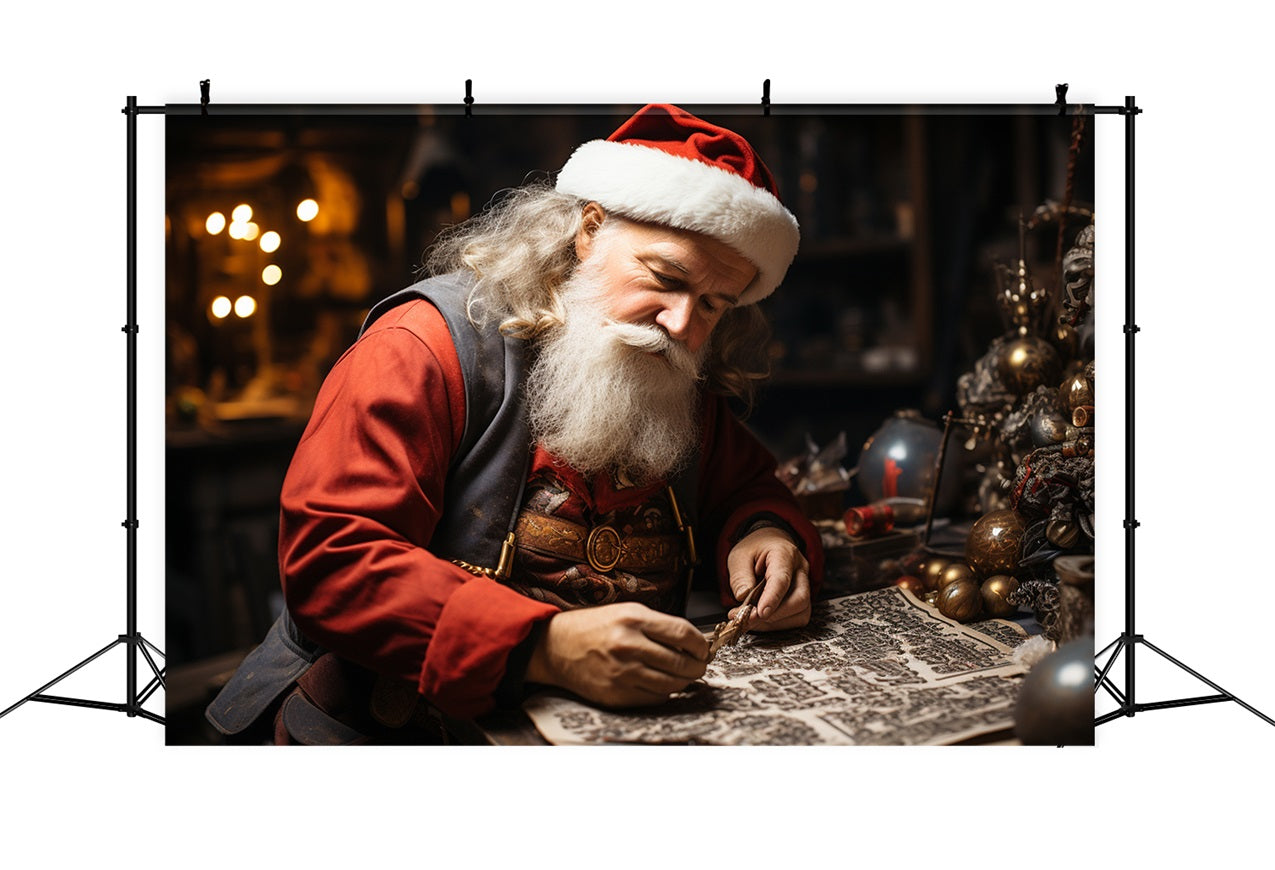 Weihnachtsmotiv Santa Crafting Workshop Hintergrund BRP11-135