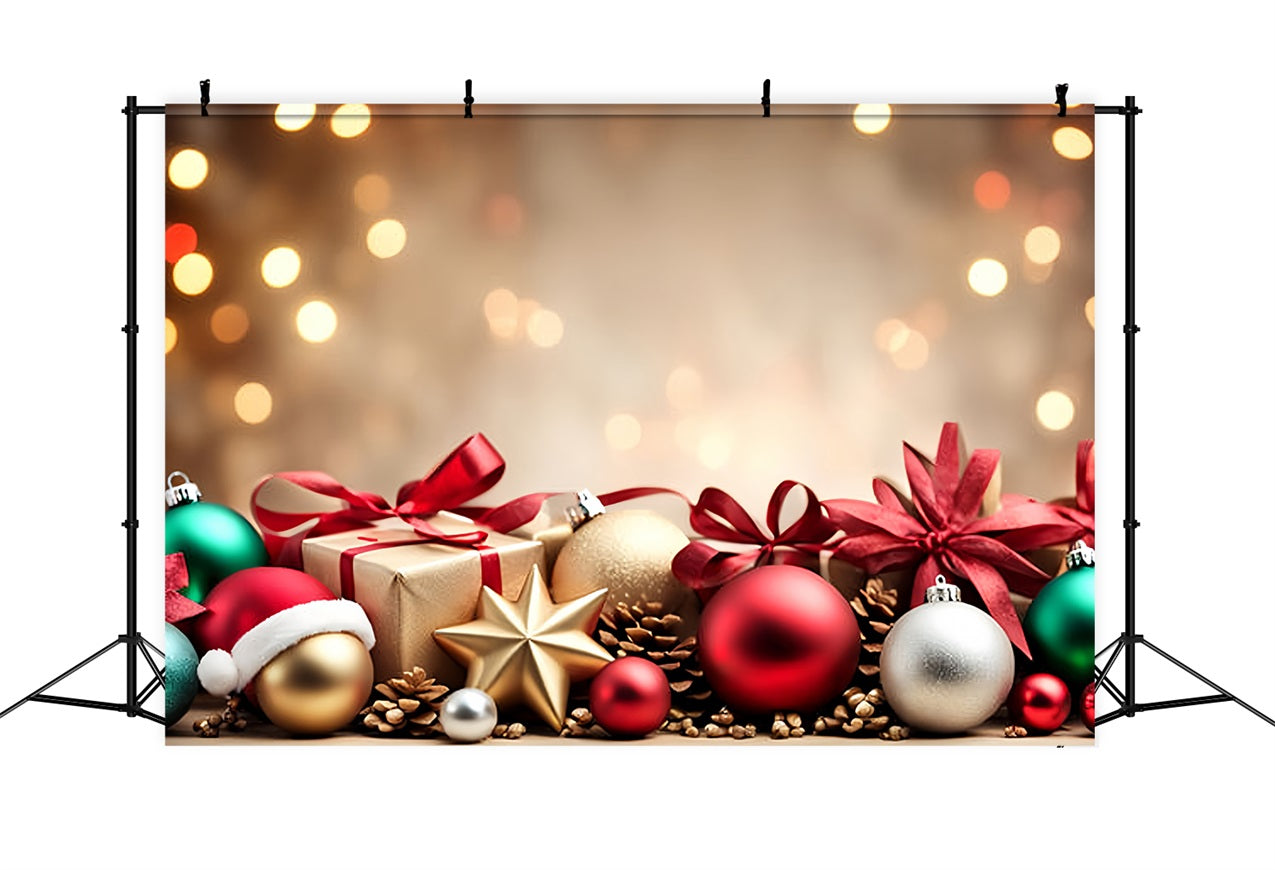 Weihnachten Fotohintergrund Ornamente Bokeh Glow Backdrop BRP11-152