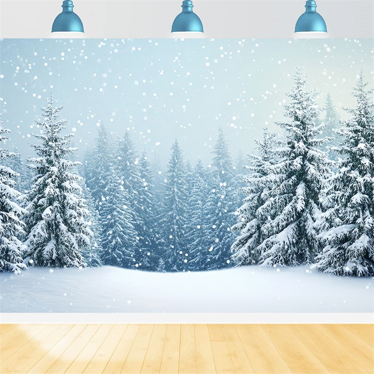 Winter Hintergrund Scenes Lush Snowy Pines Hintergrund BRP11-16