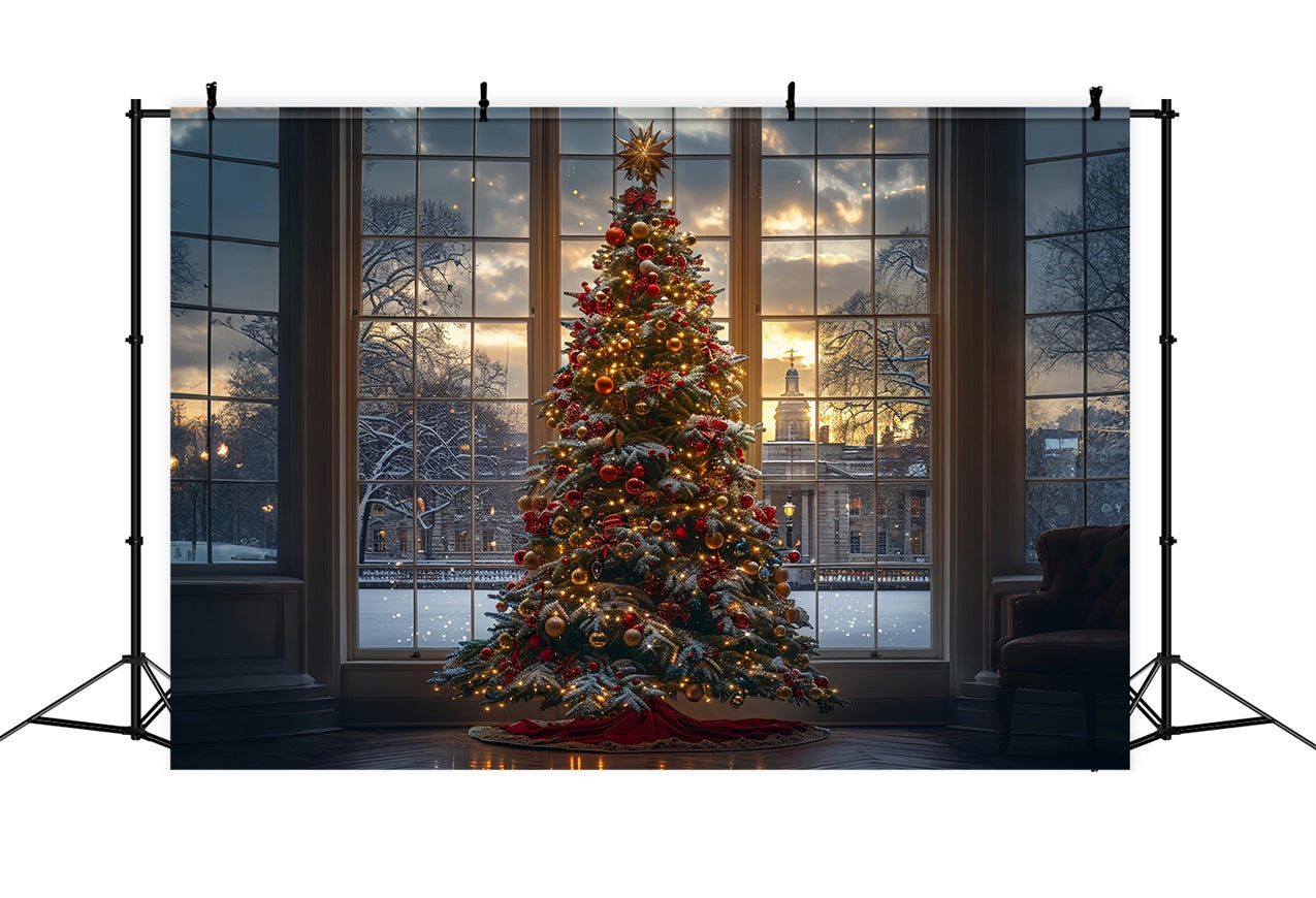 Elegante Weihnachten Backdrop Baum Fenster Backdrop BRP11-172