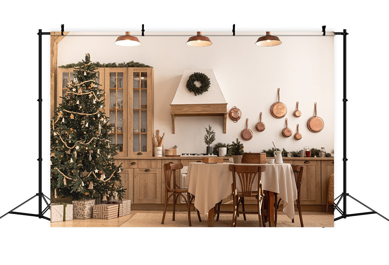 Weihnachten Küche Backdrops Land Baum Szene Backdrop BRP11-186