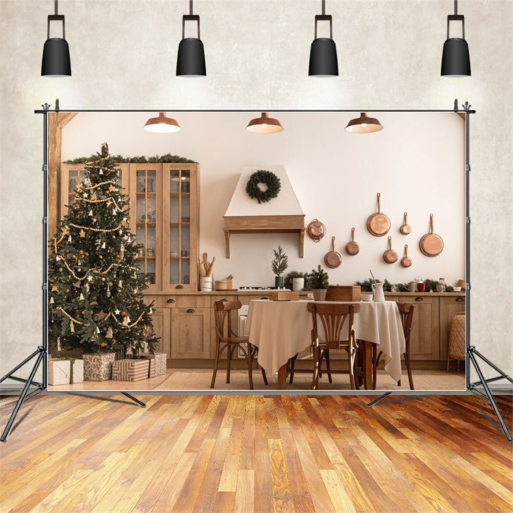 Weihnachten Küche Backdrops Land Baum Szene Backdrop BRP11-186