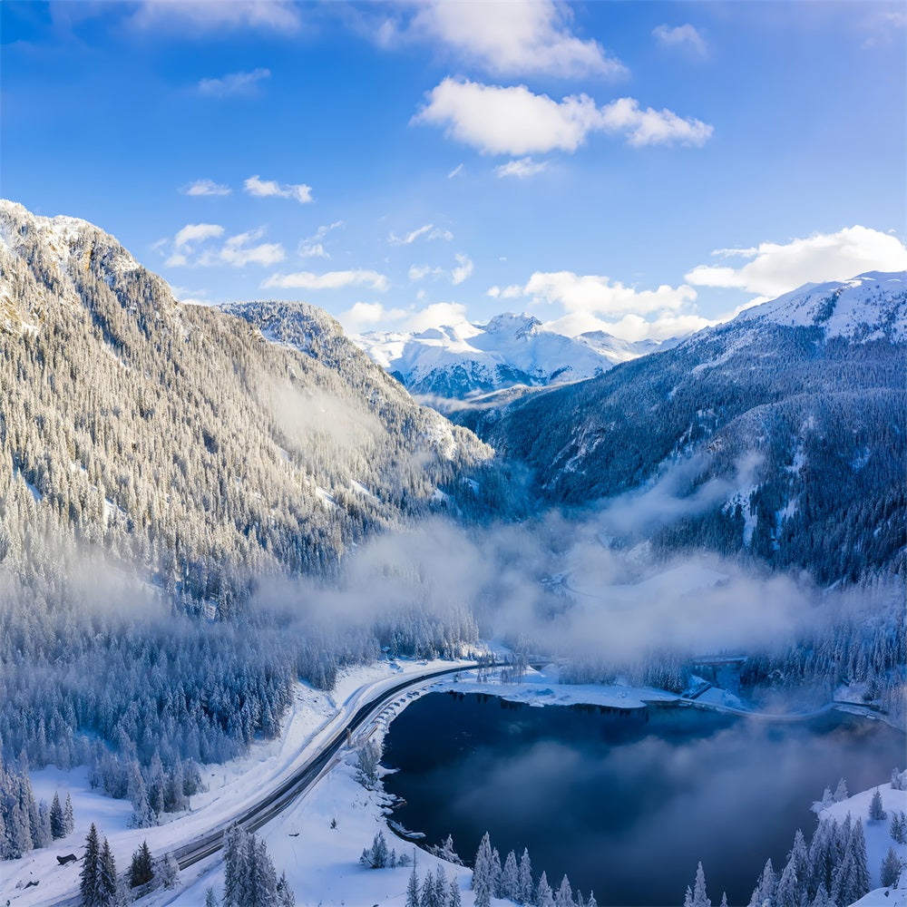 Winter Snow Hintergrund Schnee Luftaufnahme Landschaft Hintergrund BRP11-19