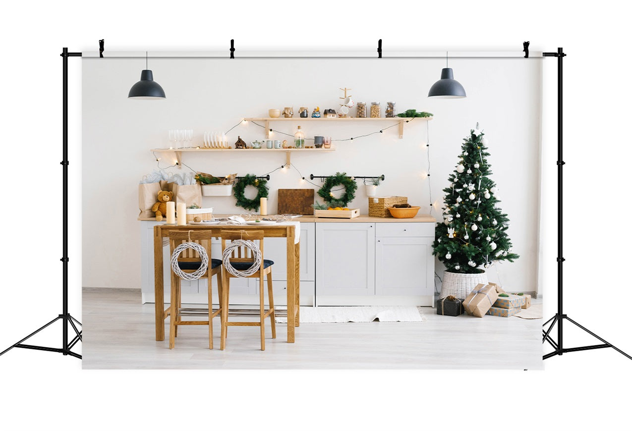 Backdrop Weihnachten skandinavischen Stil Küche Kränze Backdrop BRP11-190