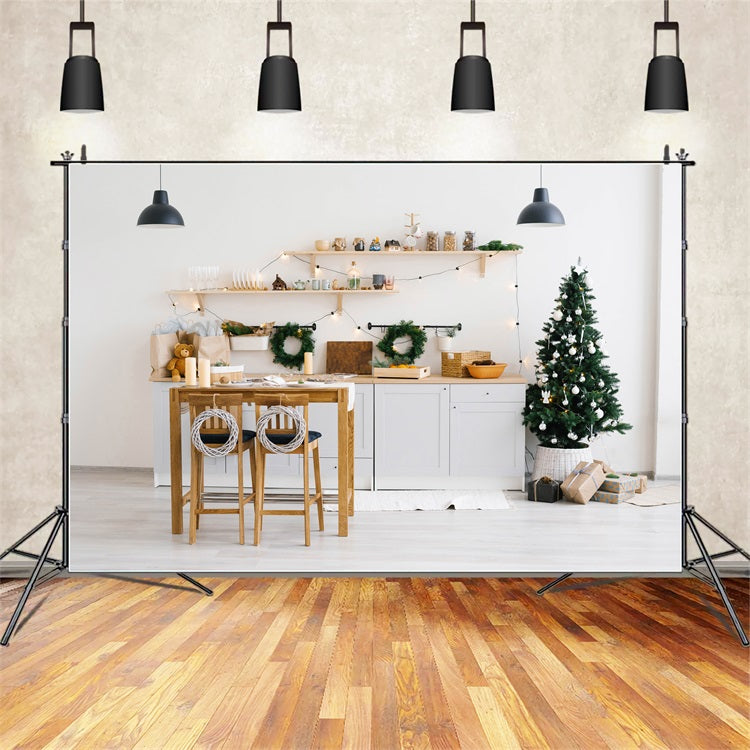 Backdrop Weihnachten skandinavischen Stil Küche Kränze Backdrop BRP11-190