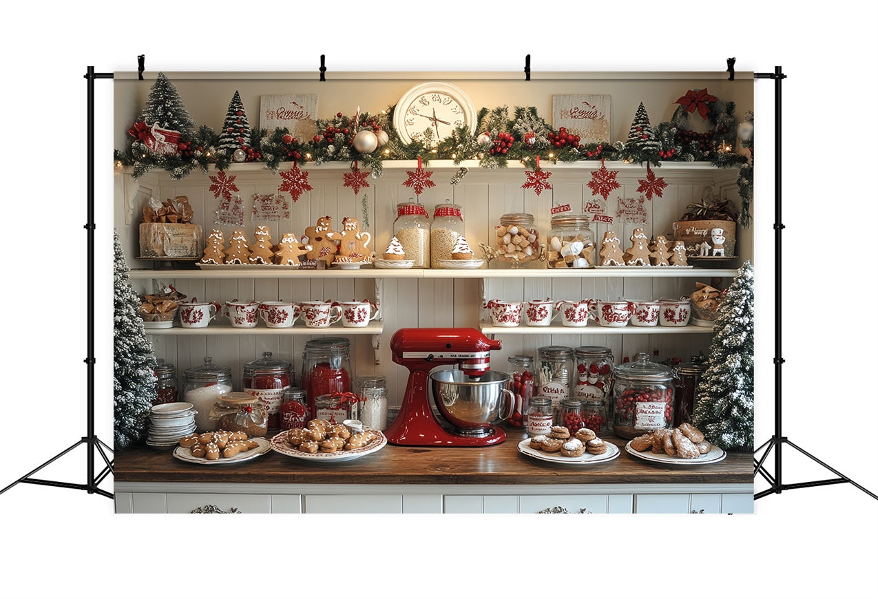 Weihnachten Backdrops Backen Display Lebkuchenmänner Gläser Backdrop BRP11-194