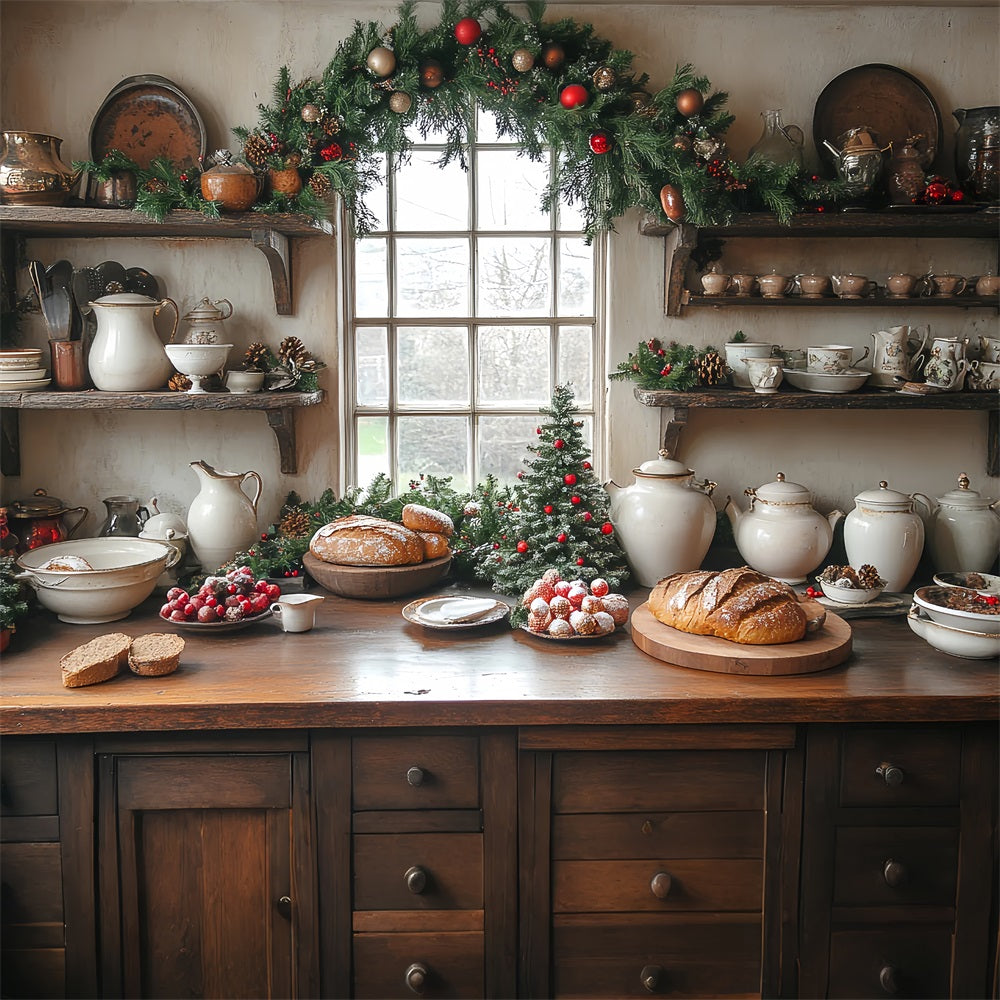 Weihnachtsbild Backdrop Küche Display Brotlaibe Backdrop BRP11-196