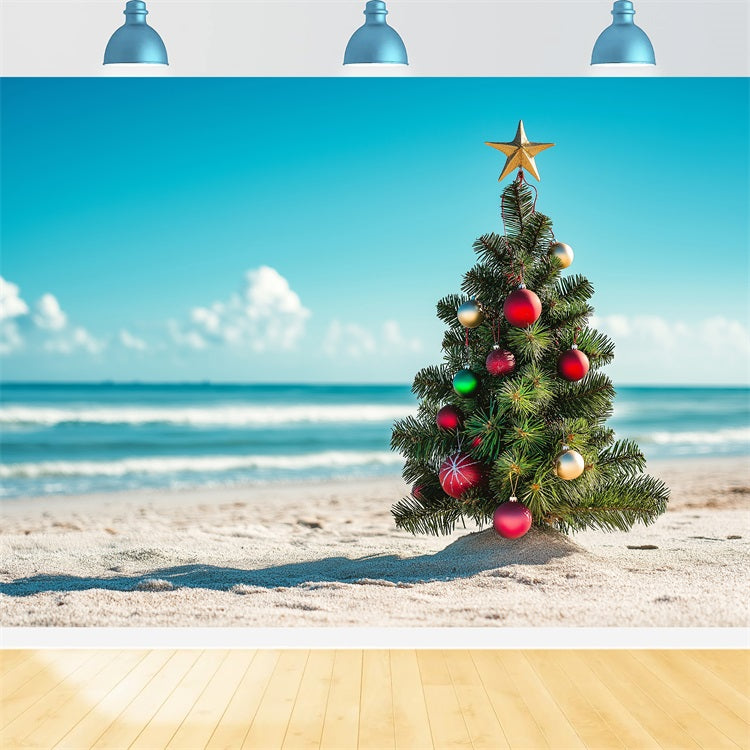 Weihnachtsthema Backdrop Star Coastal Tree Scene Backdrop BRP11-231