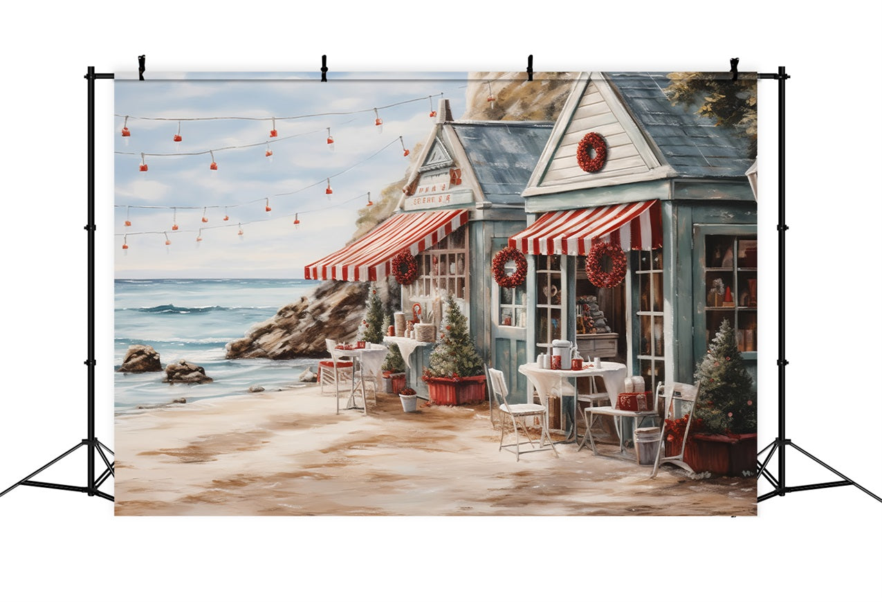 Weihnachts Hintergrund Außenbereich Seaside Tables Awning Backdrop BRP11-234