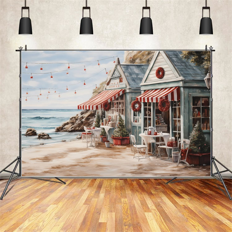 Weihnachts Hintergrund Außenbereich Seaside Tables Awning Backdrop BRP11-234