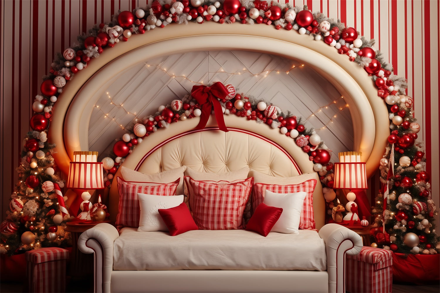 Weihnachten Thematische Hintergrund Schlafzimmer Szene Ornamente Hintergrund BRP11-247